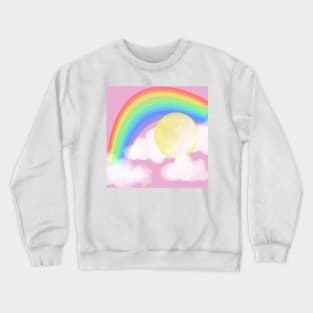 Pink Sky Rainbow and a MOON Crewneck Sweatshirt